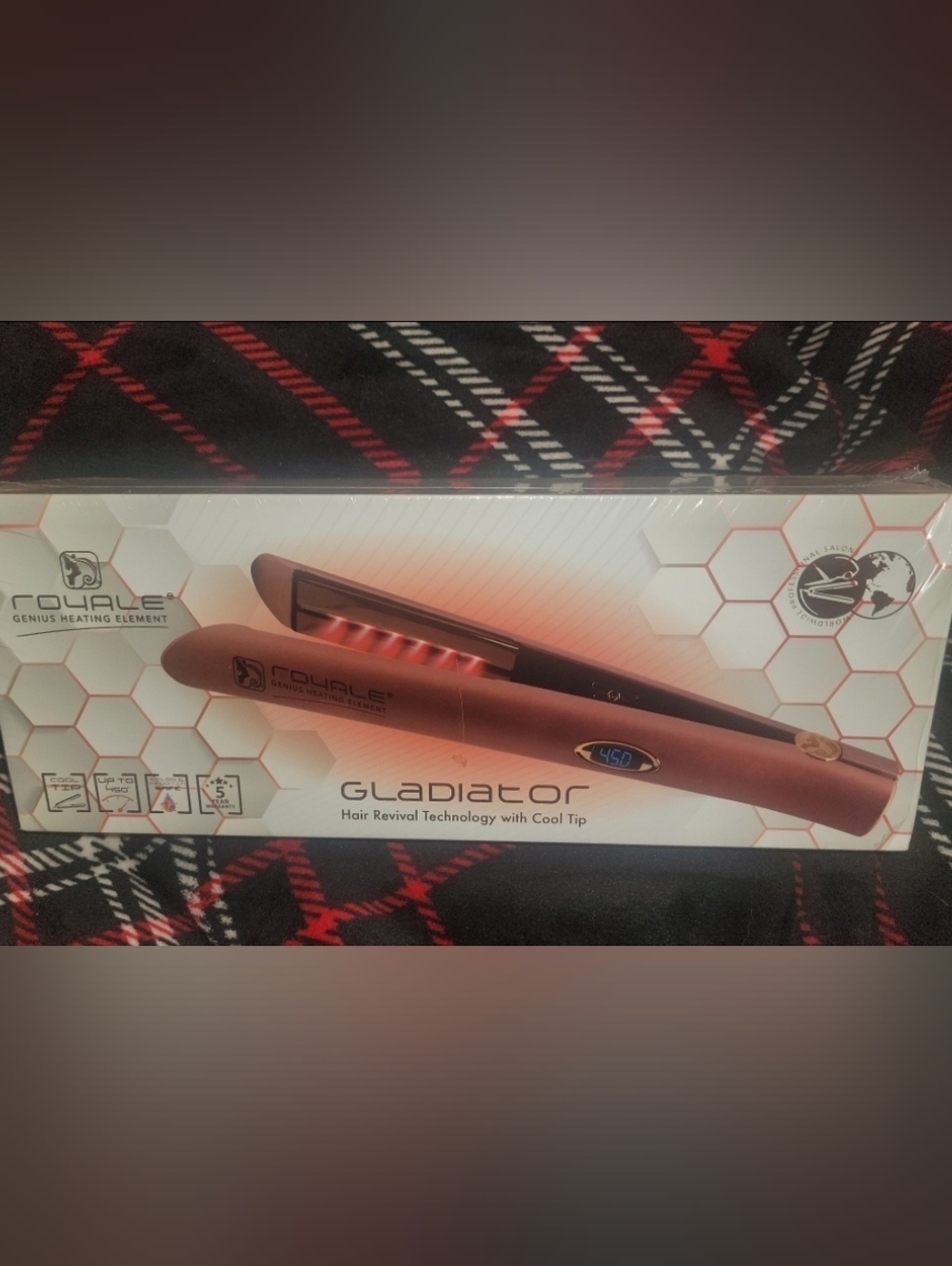 Royale Gladiator Luxury hair straightener  w/cool-tip brand new sealed rose gold